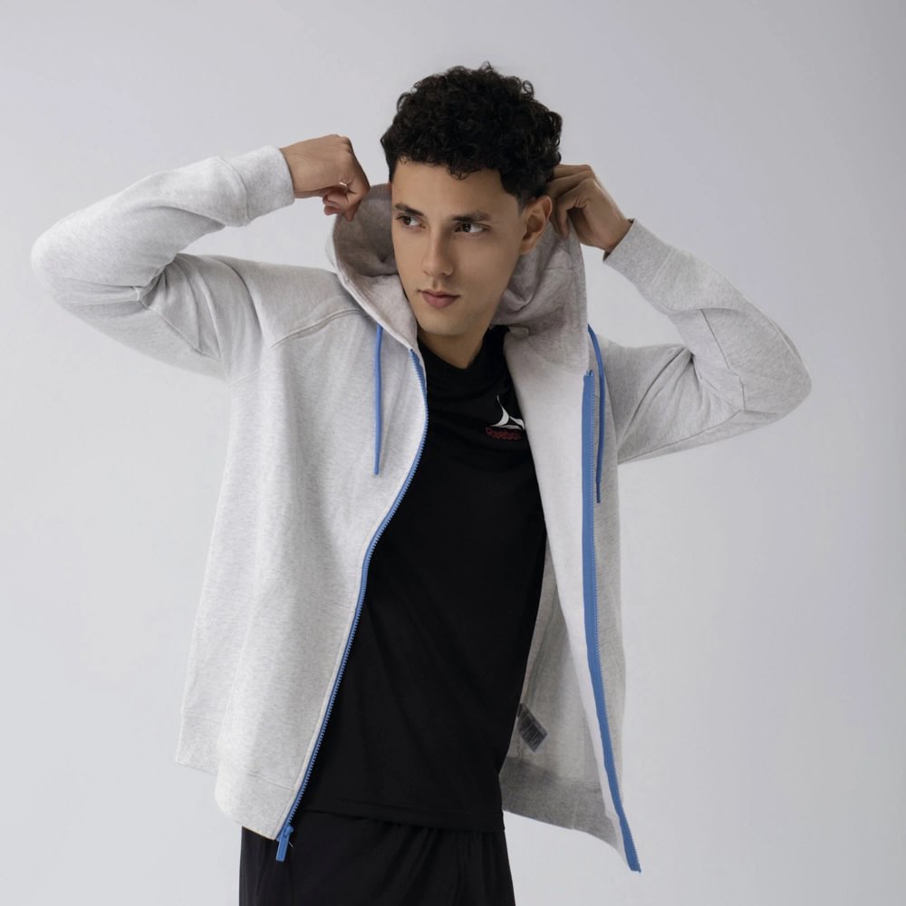 Hoodie Classics | Zip Melange Terry Hoodie | Hombre - Imagen 4
